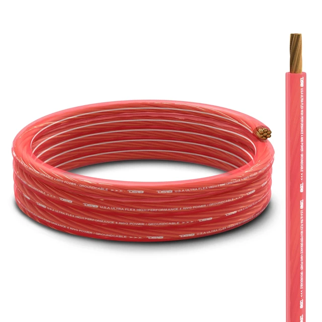 Alt view image 5 of 7 - PW-4GA-5BK/20RD 4GA 25ft Ultra Flex Power Wire Copper Clad Aluminum CCA 4 Gauge, 5ft Black and 20ft Red - Power/Ground, Battery Cable, Car Audio Speaker, Amplifier Wiring Kit