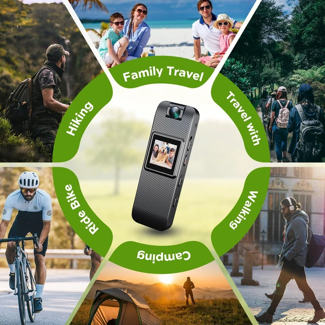 Alt view image 6 of 7 - Body Cam Mini Body Camera POV Portable Action Cam for Travel Sports 1080P FHD Night Vision 0.85in Screen Pocket Camera with Clip Magnetic Backclip Cam 160 mins working