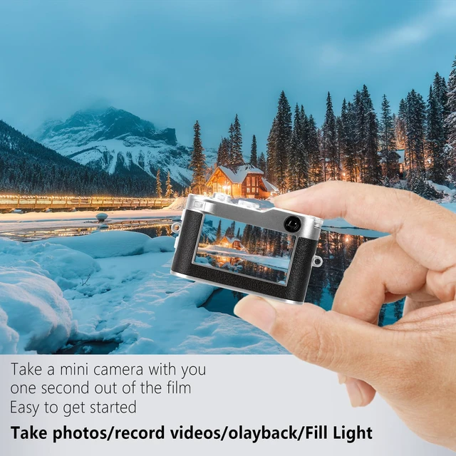Alt view image 3 of 7 - Mini Keychain Camera, FHD 1080p Mini Digital Camera with 32GB SD Card, 6 Creative Filters, 0.96" HD Display, 100 Mins Battery Life for Decorate Travel Recording Gifts (Black-Retro)