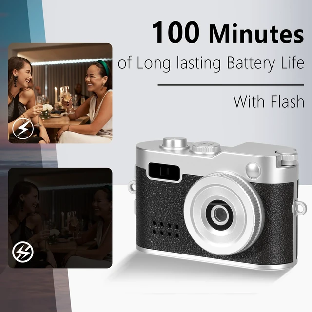 Alt view image 5 of 7 - Mini Keychain Camera, FHD 1080p Mini Digital Camera with 32GB SD Card, 6 Creative Filters, 0.96" HD Display, 100 Mins Battery Life for Decorate Travel Recording Gifts (Black-Retro)