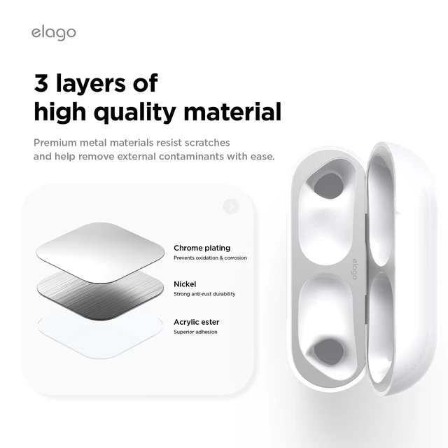 Alt view image 6 of 7 - Dust Guard for AirPods Pro 3 Anti-Dust Film Sticker, Protects from Iron/Metal Residue (2 Sets) (Silver) (Must Watch Installation Guide)