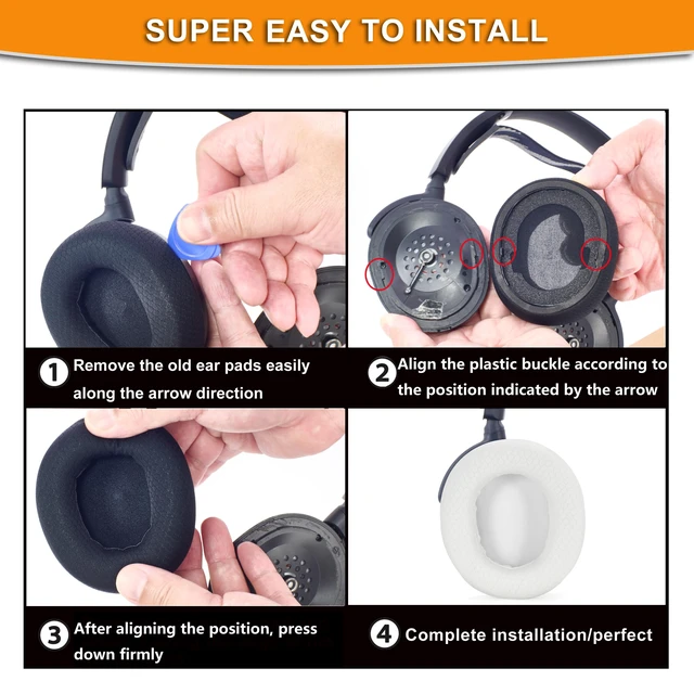 Alt view image 6 of 7 - Earpads for Steelseries Arctis Nova Pro Wireless/Nova Elite (Not Fit Nova Pro Wired),Durable White Mesh Fabric Replacement Ear Cushion