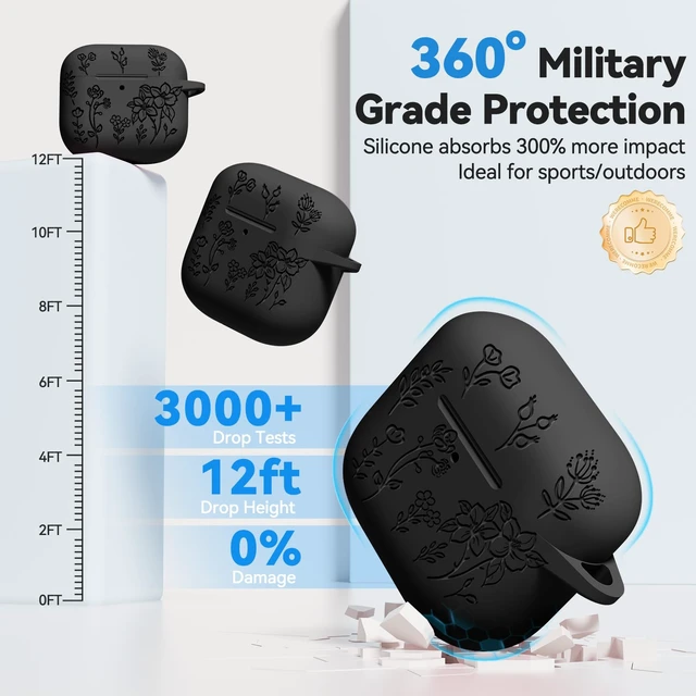 Alt view image 7 of 7 - for AirPods 4 Case, Soft Silicone Airpod 4 Case Cover QUTE with Keychain & Cleaning Kit Compatible with AirPods 4th Generation 2024 for Women Girly, Anti-Scratch