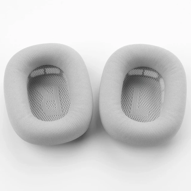 Alt view image 7 of 7 - Replacement Ear Cushions for AirPods Max Headphones AirPod Max Ear Cushions Ear Pads Covers Comfort Protein Leather Noise Isolation Memory Foam Earpads (Silver)