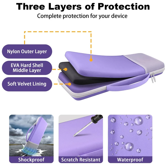 Alt view image 7 of 7 - for Logitech Alto Keys K98M Keyboard Carry Case, Purple Travel Protective Storage Case with Mesh Pocket for POP Mouse and Accessories, Travel Storage, Carrying Handle