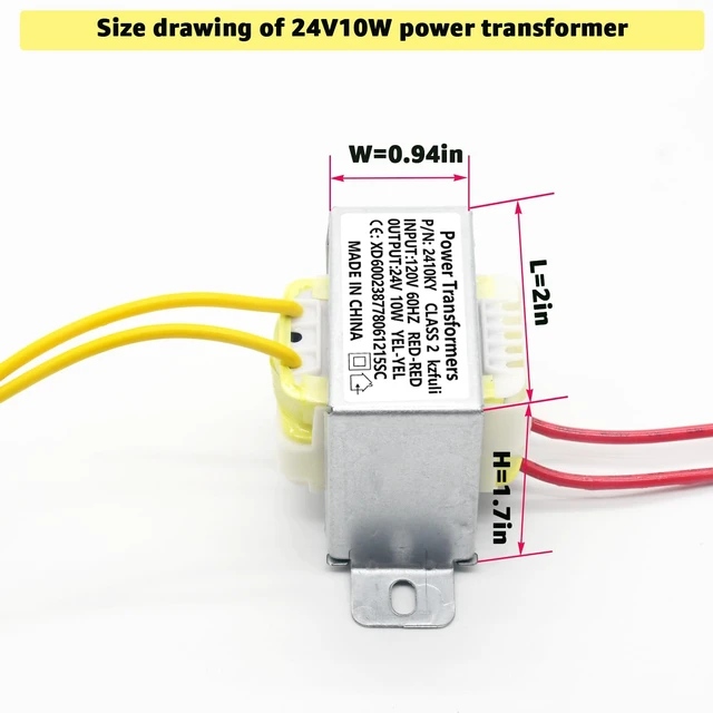Alt view image 2 of 7 - 24V/10W AC/AC Power Transformer, Input 120V/60HZ Single-Phase Transformer, Applicable to Stage Lighting, Audio Equipment, Small Power Supply K-030, Rv Emergency Lighting, etc(2Pcs)