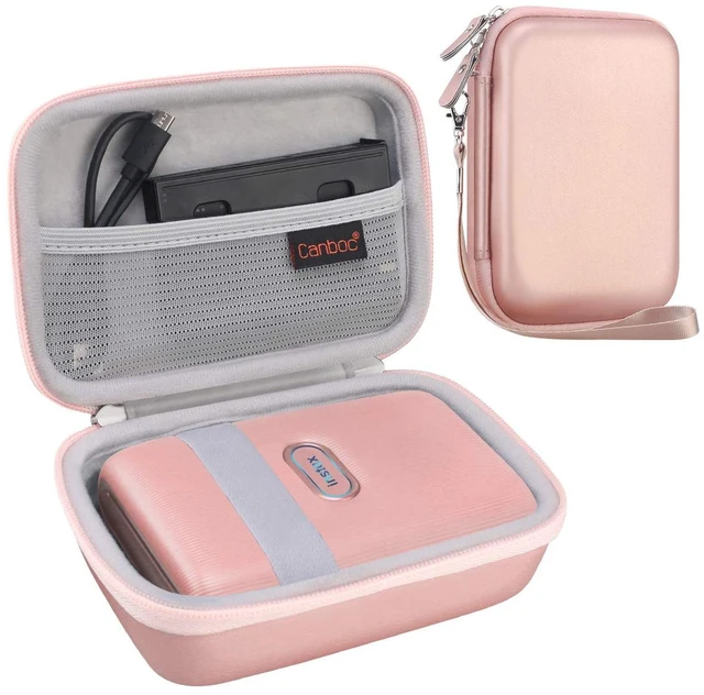 Main image of Case for Fujifilm Instax Mini Link 3/2/1/ Instax Mini Link+ Printer Mesh Pocket fit Instant Film and Cable, Rose Gold (Case Only)
