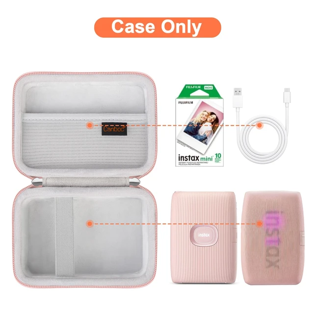 Alt view image 3 of 7 - Case for Fujifilm Instax Mini Link 3/2/1/ Instax Mini Link+ Printer Mesh Pocket fit Instant Film and Cable, Rose Gold (Case Only)