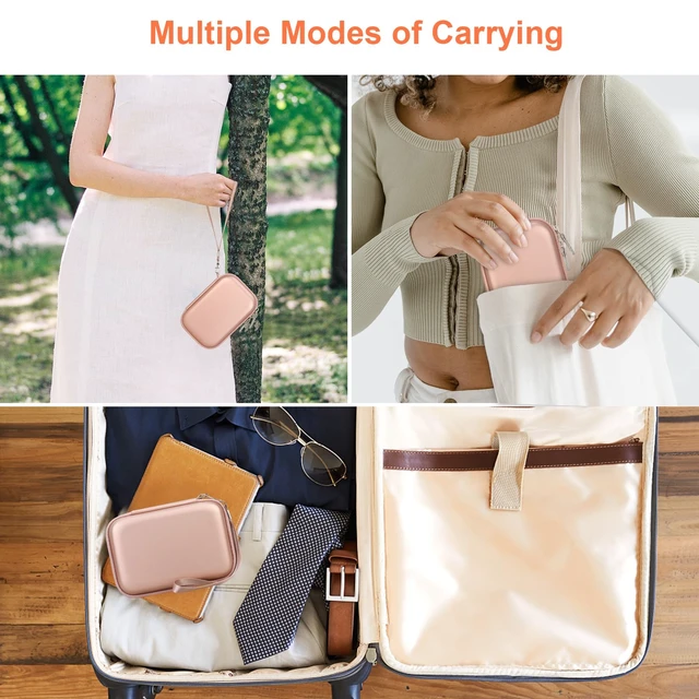 Alt view image 4 of 7 - Case for Fujifilm Instax Mini Link 3/2/1/ Instax Mini Link+ Printer Mesh Pocket fit Instant Film and Cable, Rose Gold (Case Only)