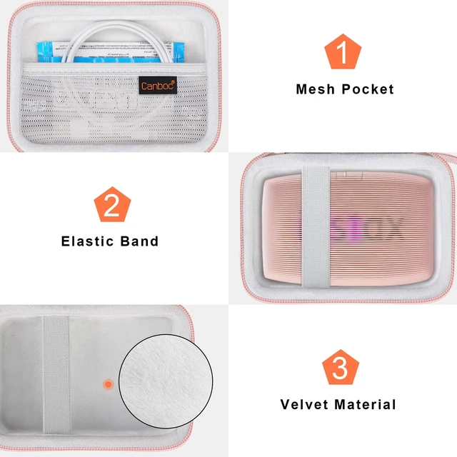 Alt view image 7 of 7 - Case for Fujifilm Instax Mini Link 3/2/1/ Instax Mini Link+ Printer Mesh Pocket fit Instant Film and Cable, Rose Gold (Case Only)