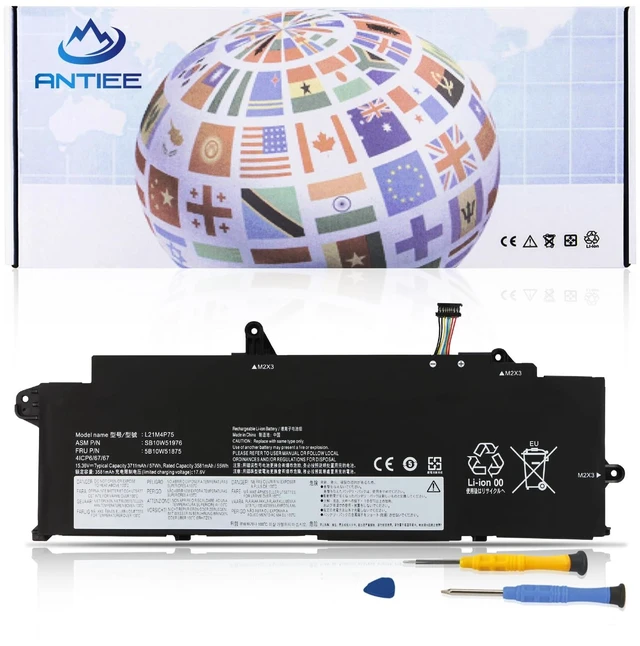 Main image of L21M4P75 L21B4P71 L21L4P73 L21D4P74 Laptop Battery Replacement for Lenovo ThinkPad T14s Gen 3/ ThinkPad T14s Gen 4 Series SB10W51978 SB10W51977 5B10W51874 5B10W51875 5B10W51876 57Wh 15.36V 3711mAh