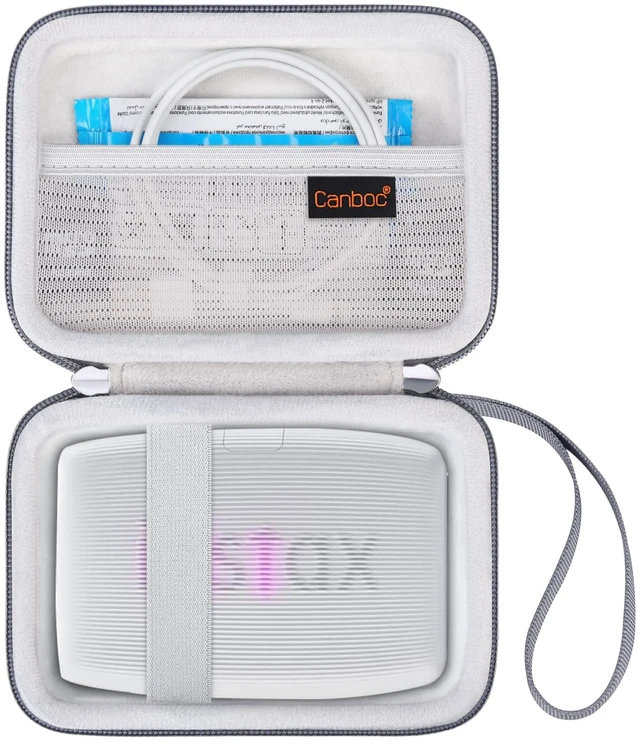 Main image of Case for Fujifilm Instax Mini Link 3/2/1/ Instax Mini Link+ Printer Mesh Pocket fit Instant Film and Cable, Ash White (Case Only)