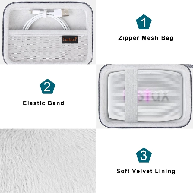 Alt view image 5 of 7 - Case for Fujifilm Instax Mini Link 3/2/1/ Instax Mini Link+ Printer Mesh Pocket fit Instant Film and Cable, Ash White (Case Only)