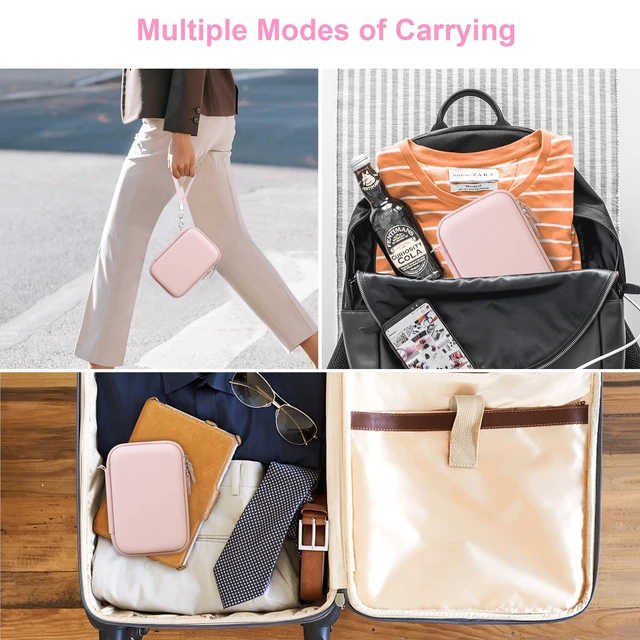 Alt view image 4 of 7 - Case for Fujifilm Instax Mini Link 3/2/1/ Instax Mini Link+ Printer Mesh Pocket fit Instant Film and Cable, Pink (Case Only)