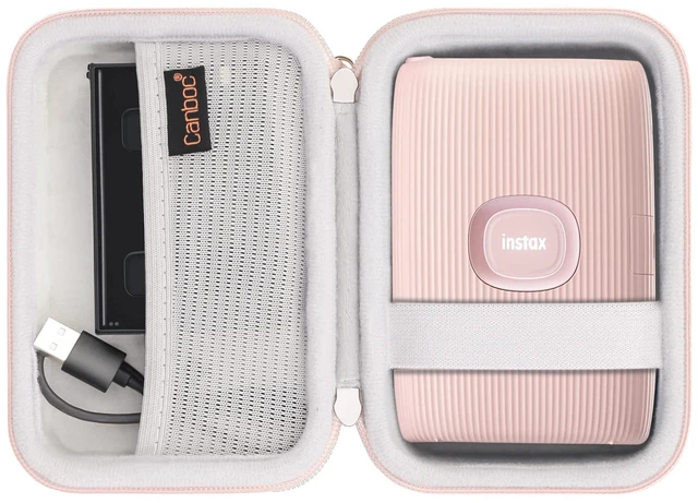 Main image of Case for Fujifilm Instax Mini Link 3/2/1/ Instax Mini Link+ Printer Mesh Pocket fit Instant Film and Cable, Pink (Case Only)