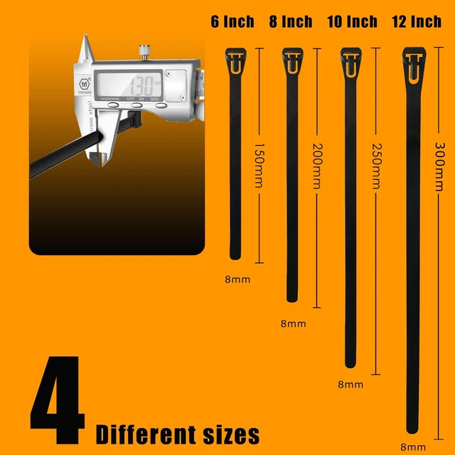 Alt view image 5 of 7 - Reusable Zipties Self-locking Nylon Ties 200 pcs Releasable Adjustable Zip Ties 6+8+10+12 Inch UV Resistant for Indoor or Outdoor Use, Non Slip Off Heavy Duty Electrical Cable Ties
