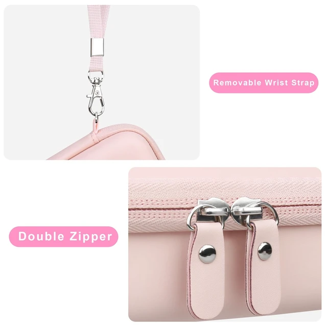 Alt view image 7 of 7 - Case for Fujifilm Instax Mini Link 3/2/1/ Instax Mini Link+ Printer Mesh Pocket fit Instant Film and Cable, Pink (Case Only)