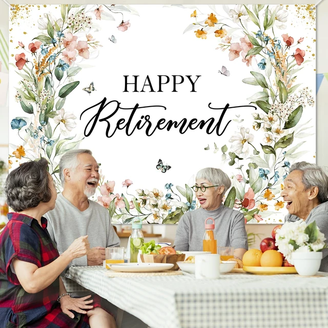 Alt view image 5 of 7 - Happy Retirement Banner Wildflower Themed Happy Retirement Party Decorations Backdrop Floral We Will Miss You Going Away Retire Party Decor (7x5ft)