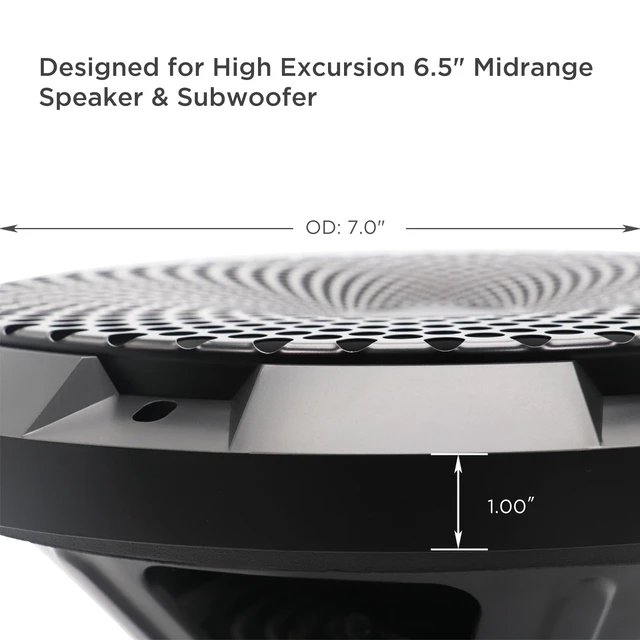 Alt view image 4 of 7 - SG-65P 6.5" High Excursion Steel Mesh Grille Mid Speaker & Subwoofer