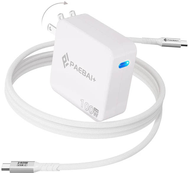 Main image of Mac Book Pro Charger 100W USB C Charger GaN Foldable Compact Wall Fast Charger for MacBook Air, iPhone 16 15 Series, Samsung Galaxy, iPad Pro and All USB-C Devices, 6.6ft Type C Cable