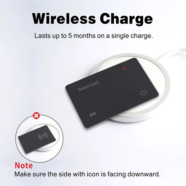 Alt view image 6 of 7 - Wallet Tracker Card, Rechargeable, Works with Apple Find My, 2 Pack Apple MFi Certified Slim Tracking Card With Wireless Charging For Wallets, Passports And Luggage, IP68 Waterproof, iOS Only