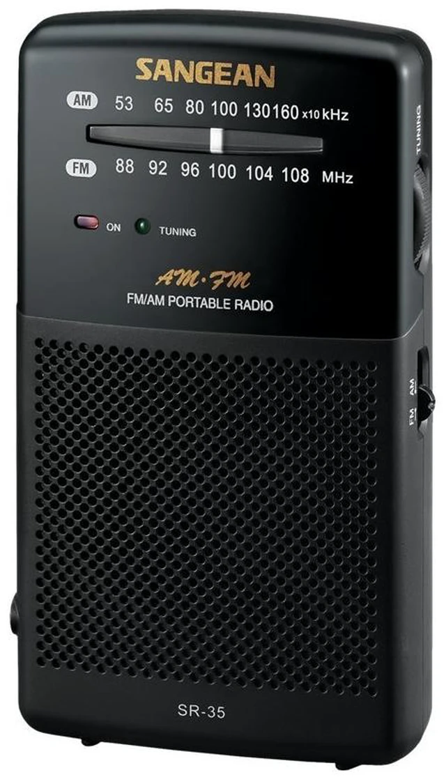 Main image of SR-35 AM/FM Analog Pocket Radio with Built-in Speaker, Black