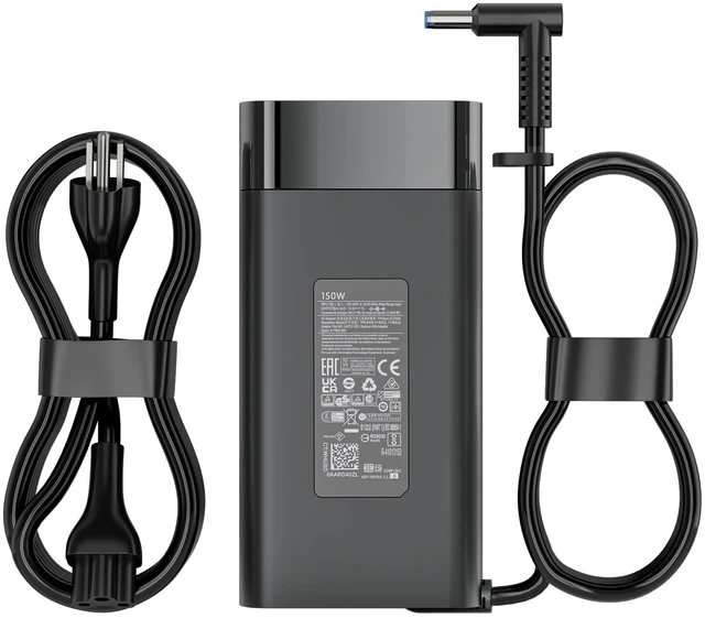 Main image of 150W Laptop Charger for HP ZBook OMEN Victus Pavilion Blue Tip Power Supply Stable Power Smart Temperature Control Wide Compatibility Compact Design Premium Components