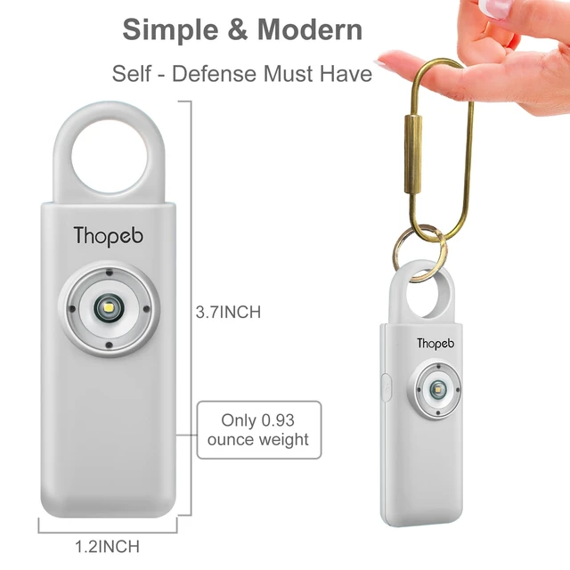Alt view image 5 of 7 - Personal Safety Alarm for Women Upgraded Rechargeable Strobe with Separate Switch, 135dB Siren, Long-Lasting Protection, Stylish Keychain (Metallic Silver)