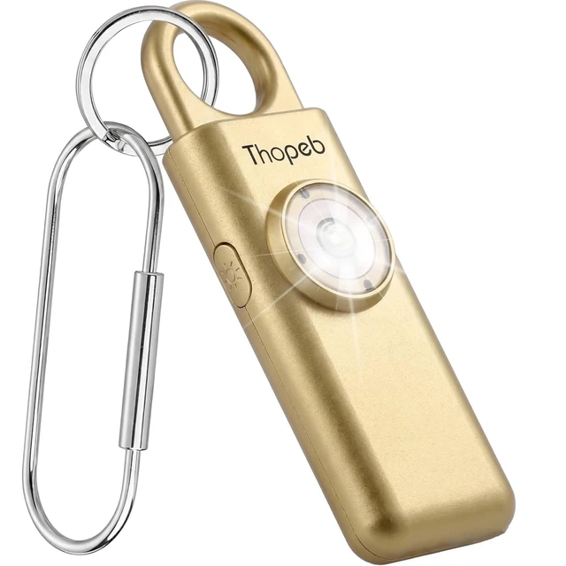 Main image of Personal Safety Alarm for Women Upgraded Rechargeable Strobe with Separate Switch, 135dB Siren, Long-Lasting Protection, Stylish Keychain (Metallic Gold)