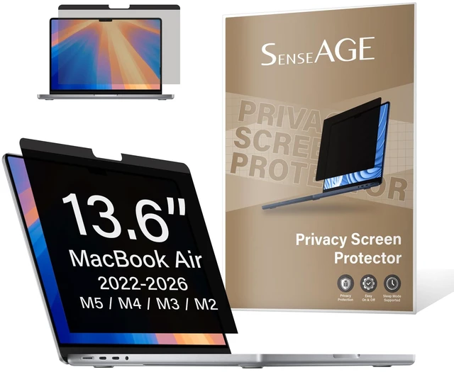 Main image of Magnetic Privacy Screen Filter for MacBook Air 13.6 inch (2022-2025, M2, M3, M4), Removable Laptop Privacy Screen Protector, Anti-Blue Light Glare, Compatible with MacBook Air 13.6"
