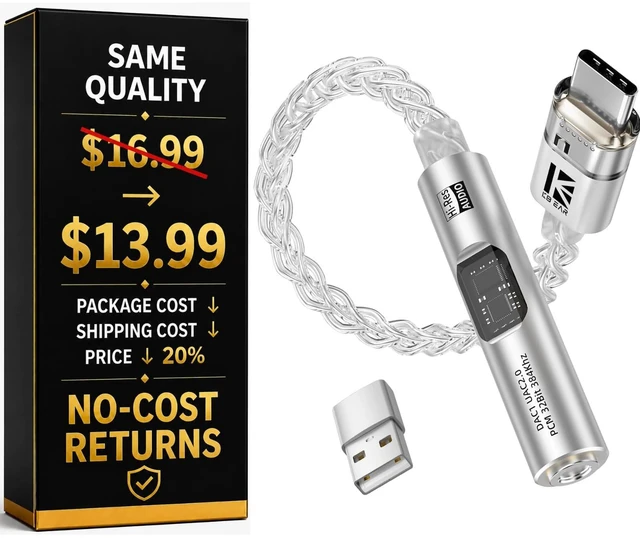 Main image of USB C to 3.5mm Audio Adapter with DAC for iPhone, Samsung & iPad CX31993 DAC Chip + MAX97220 Headphone Amp HiFi 32Bit/384kHz 8-Core Silver-Plated Cable