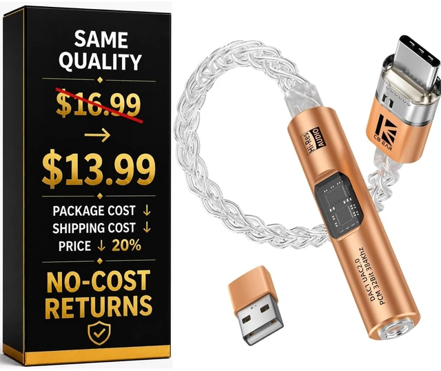 Main image of USB C to 3.5mm Audio Adapter with DAC for iPhone, Samsung & iPad CX31993 DAC Chip + MAX97220 Headphone Amp HiFi 32Bit/384kHz 8-Core Silver-Plated Cable