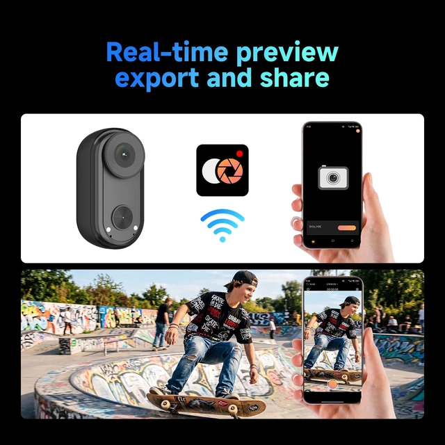 Alt view image 5 of 7 - SVGo M3E Mini Body Cameras with Magnetic Quick Release for Vlogging 30g Ultra-Light,4K/30FPS,EIS 2.0, Hands-Free POV Camera, Thumb Camera with waterproof case