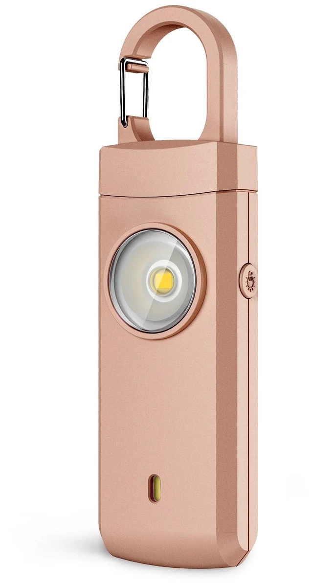 Main image of Rechargeable Personal Alarms for Women, Keychain Siren Alarm with Flashlight, Back to School College Essentials for Daughter, College Students, Teen Girls, Elders, Kids, Travel Essentials, Rose Gold