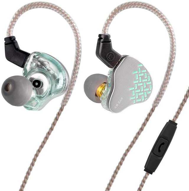 Main image of KBEAR Rosefinch in-Ear Headphone,Noise Cancellation Earphone with Aviation-Grade zinc Alloy faceplate Wired Earbuds Haedphone with Detachable Cable for Singer (Aqua Green, with Microphone)