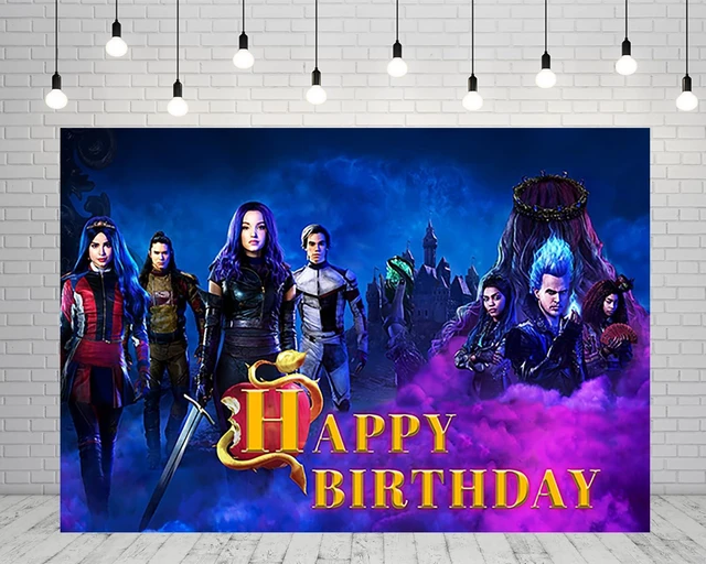 Main image of Descendants Backdrop for Birthday Party Supplies 5x3ft Photo Backgrounds Descendants Theme Baby Shower Banner for Birthday Cake Table Decoration