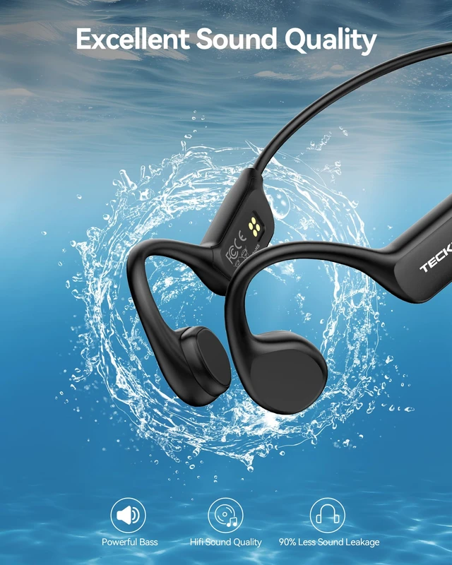 Alt view image 7 of 7 - Bone Conduction Headphones, IP68 Waterproof Swimming Headphones with MP3 Mode 32GB Memory, Up to 10 Hours Playtime, Bluetooth 6.0 Wireless Open Ear Headphone Secure Fit for Running, Fitness