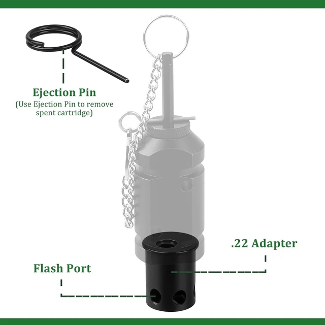 Alt view image 2 of 7 - 2 Pack.22 Adapter for 12 Gauge Trip Alarm.22 Adapter for Perimeter Trip Alarm, Trip wire alarm adapter, Durable 6061 aluminum, Reusable