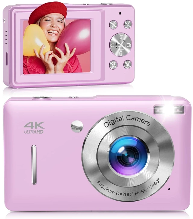 Main image of Digital Camera, 44MP FHD 1080P Digital Point and Shoot Camera with Anti Shake, Smile Capture 16X Zoom, Compact Small Camera for Teens Girls Kids Adults(Purple)