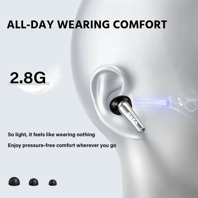 Alt view image 6 of 7 - Wireless Earbuds, Bluetooth 6.0 ANC inEar Earbuds, 2.8g Lightweight