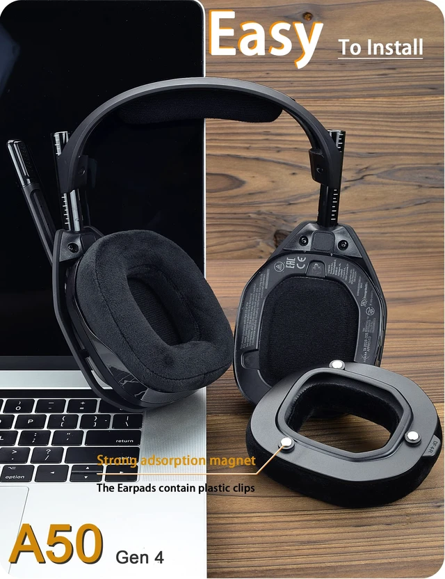 Alt view image 4 of 6 - Earpads for Astro A50 Gen4 / A50 Gen5 / A50X (Velour) Ear pads and Microphone Foam, Upgrade High-Density Noise Cancelling Foam, Ear Cushions Added Thickness