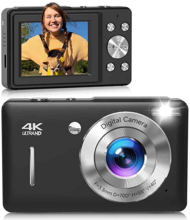 Main image of Digital Camera, 44MP FHD 1080P Digital Point and Shoot Camera with Anti Shake, Smile Capture 16X Zoom, Compact Small Camera for Teens Girls Kids Adults(Black)