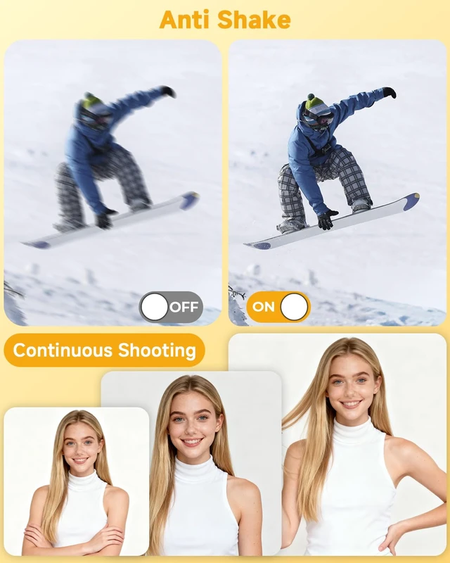 Alt view image 3 of 7 - Digital Camera, 44MP FHD 1080P Digital Point and Shoot Camera with Anti Shake, Smile Capture 16X Zoom, Compact Small Camera for Teens Girls Kids Adults(Black)
