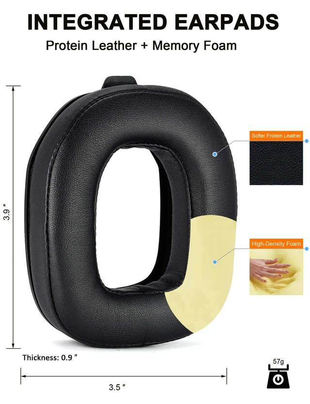 Alt view image 3 of 6 - Earpads for Astro A50 Gen4 / A50 Gen5 / A50X (Faux Leather) Ear pads and Microphone Foam, Upgrade High-Density Noise Cancelling Foam, Ear Cushions Added Thickness