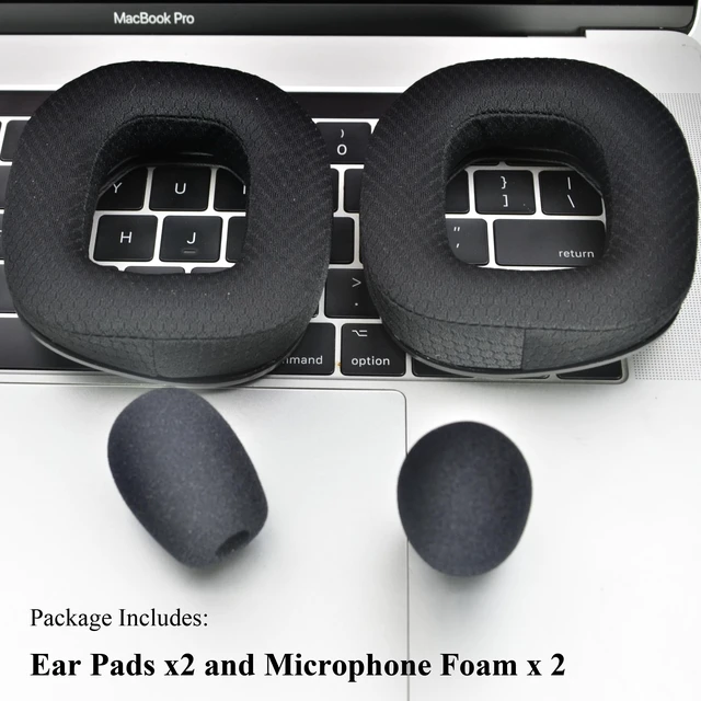 Alt view image 6 of 6 - Earpads for Astro A50 Gen4 / A50 Gen5 / A50X (Mesh Fabric) Ear pads and Microphone Foam, Upgrade High-Density Noise Cancelling Foam, Ear Cushions Added Thickness
