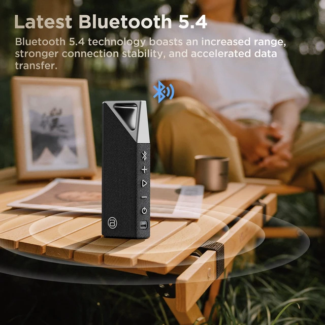Alt view image 2 of 7 - Bluetooth Speaker Wireless Portable, Portable Speaker IPX7 Waterproof Auracast Multi-Speaker Party Mode, IPX7 Waterproof, Built-in Mic, USB-C, 15H Playtime for Home, Outdoor, Travel Golden