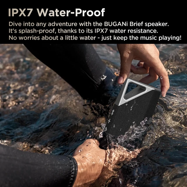 Alt view image 3 of 7 - Bluetooth Speaker Wireless Portable, Portable Speaker IPX7 Waterproof Auracast Multi-Speaker Party Mode, IPX7 Waterproof, Built-in Mic, USB-C, 15H Playtime for Home, Outdoor, Travel Golden