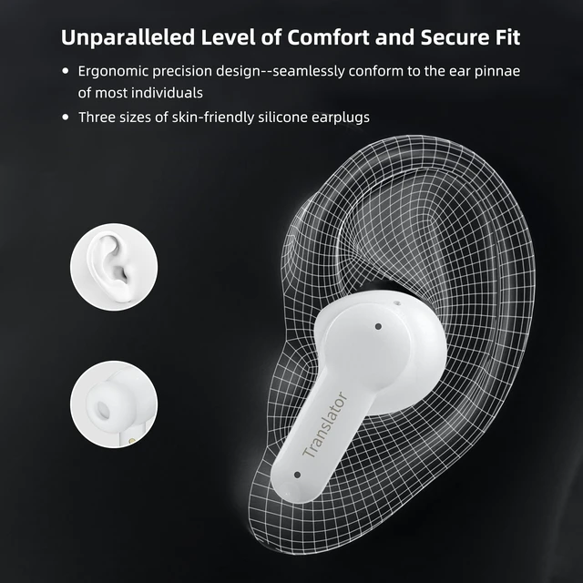 Alt view image 4 of 7 - M3 Offline AI Translator Earbuds Support 144 Languages & Accents Translation Two-Way Translation Translator Device AI Translation Earbuds Real Time No Subscription Required