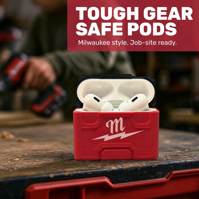 Alt view image 3 of 7 - AirPod Pro 1 & 2 Case for Milwaukee Packout Durable Toolbox Design - Made in USA