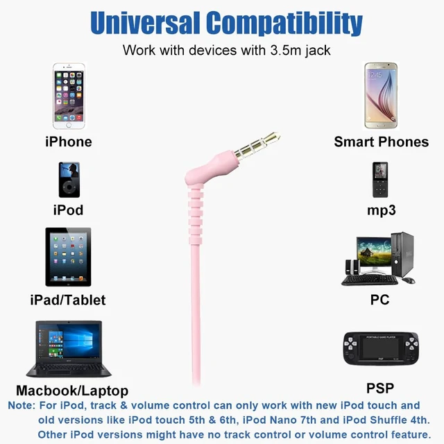 Alt view image 7 of 7 - Wired Over Ear Earbuds Headphones with Mic and Volume Control Pink Wrap Around Ear Hook Secure Fit, Earphone Case, Sport Running Exercise Gym Workout Sweatproof, For Cellphones Laptops Tablets